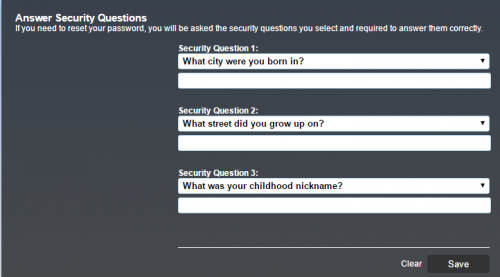 Security Questions