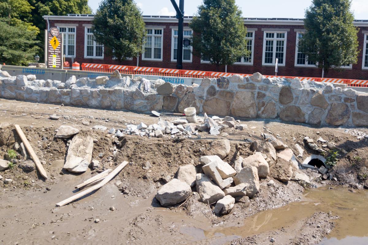 Choate Park wall August, 2018